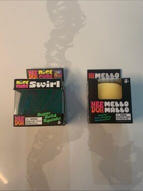 Boxed Nee Doh Nice Cube Swirl & Mello Doh Mallo Yellow Squishy Duo